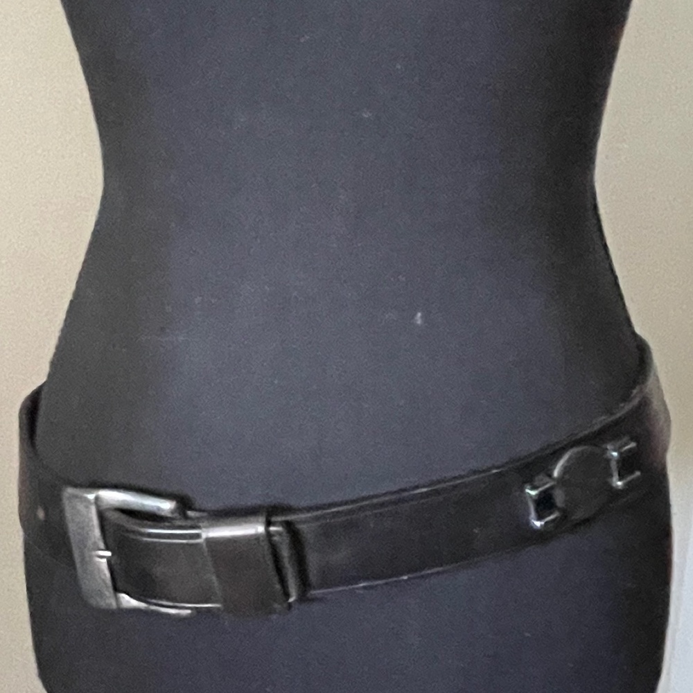 Vintage Black Leather Belt - Made In Italy